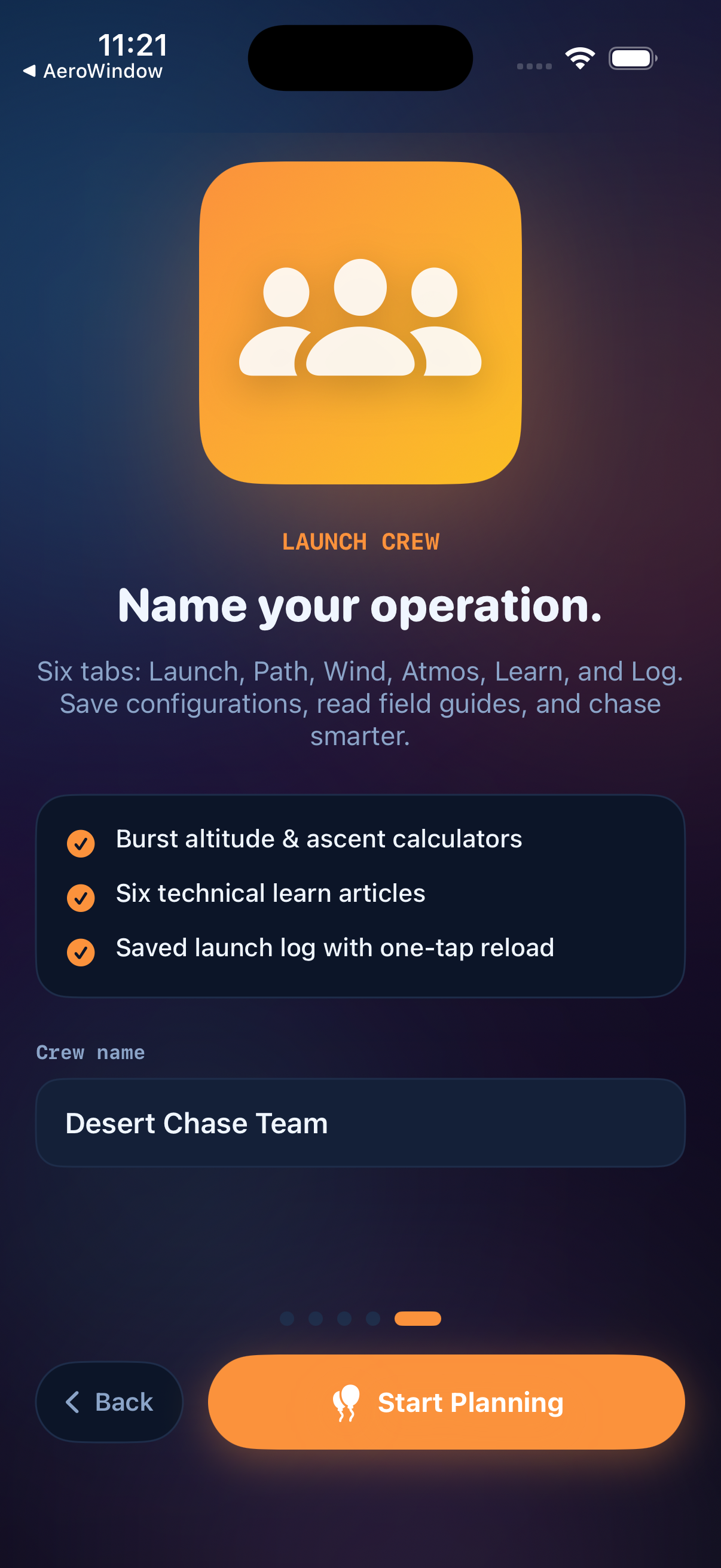 SkyLaunch Launch tab with burst altitude and ascent controls